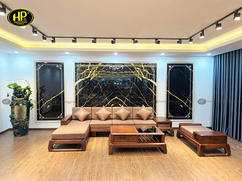 Bộ sofa gỗ óc chó cao cấp HO-23