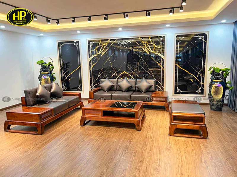 Bộ sofa gỗ óc chó hiện đại HO-03
