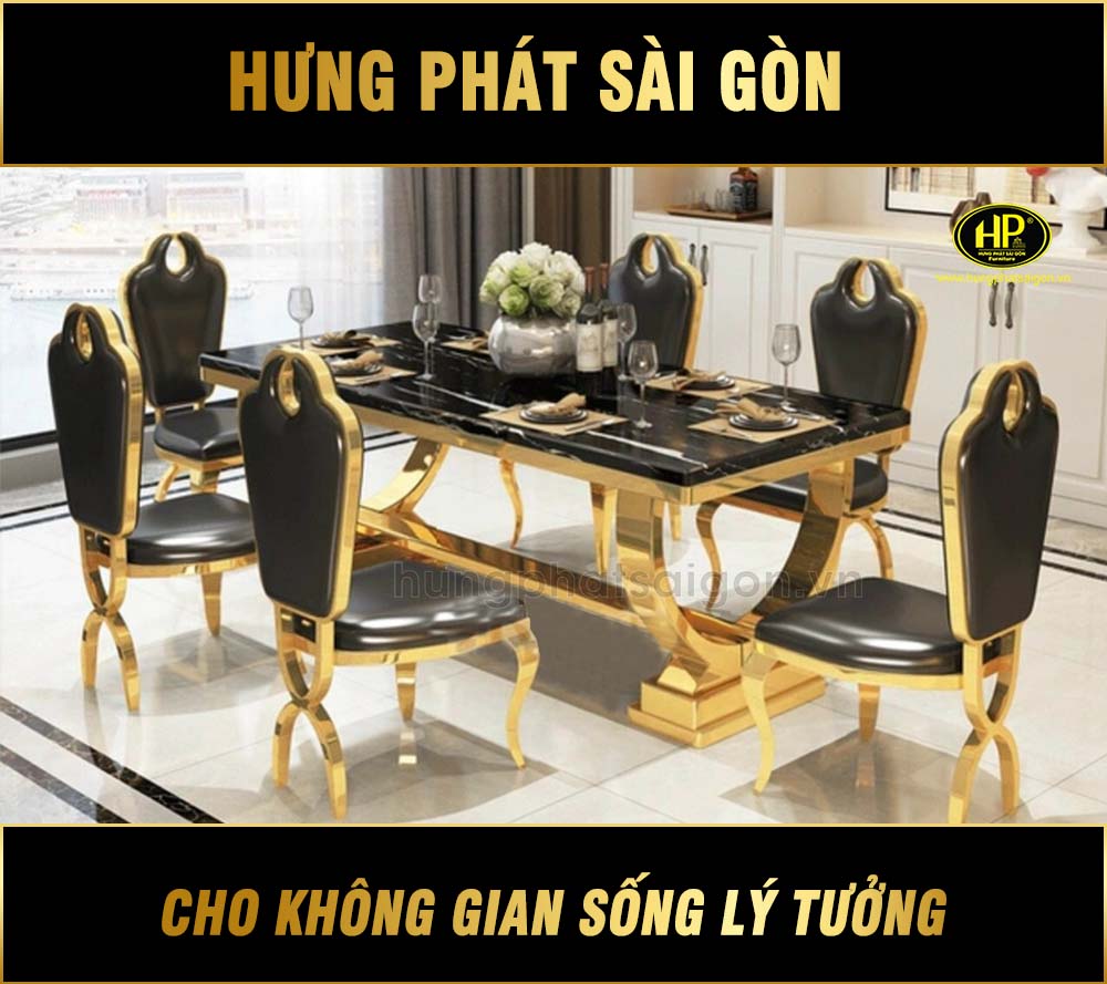 Bộ Bàn Ăn Victoria Mạ Vàng PVD Đẳng Cấp VP-116