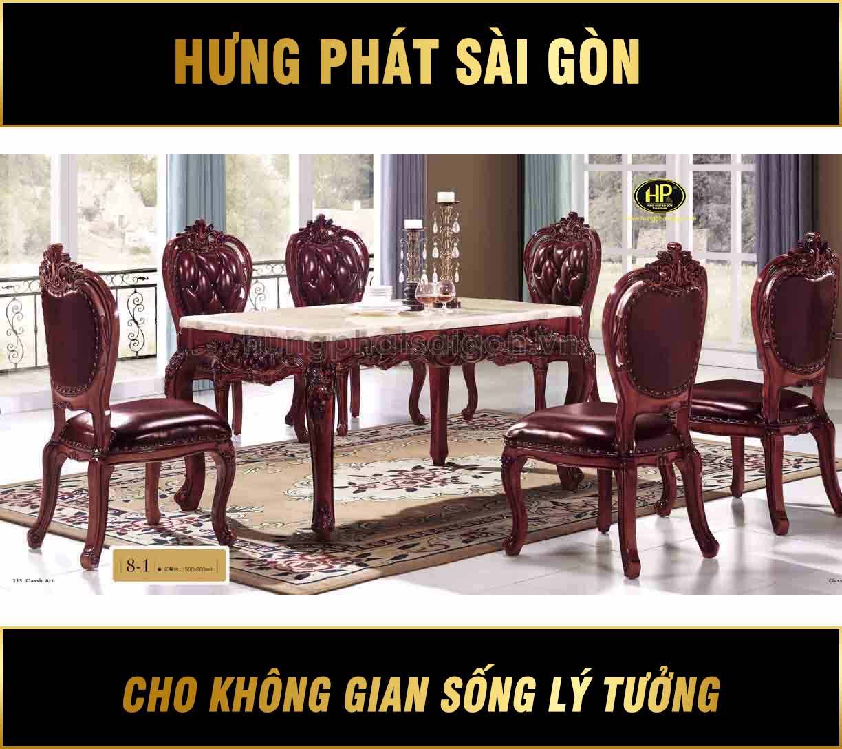 Ban an co dien 6 ghe H 8 1 1