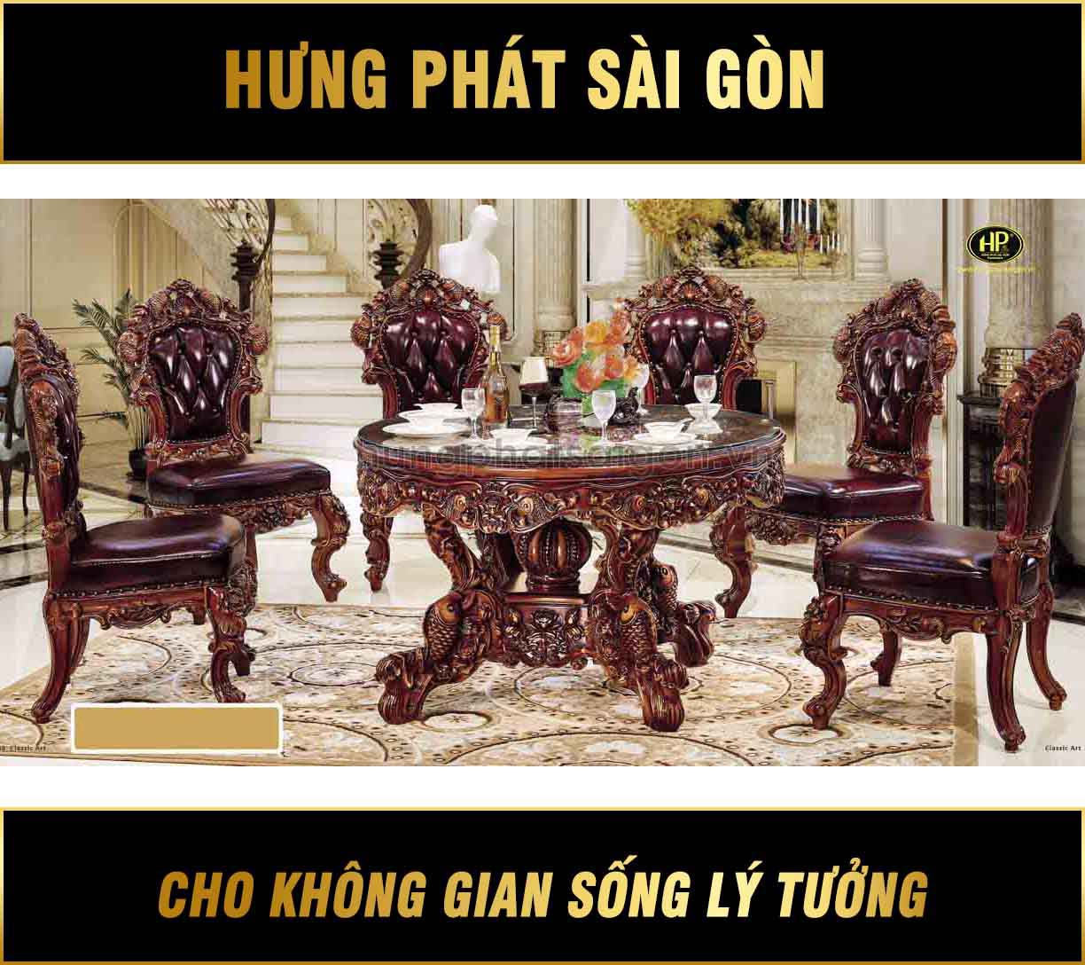 Bộ Bàn Ăn Cổ Điển M-61