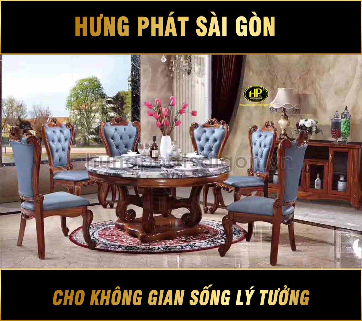 Bộ Bàn Ăn Cổ Điển Gỗ Hương NK-H-08