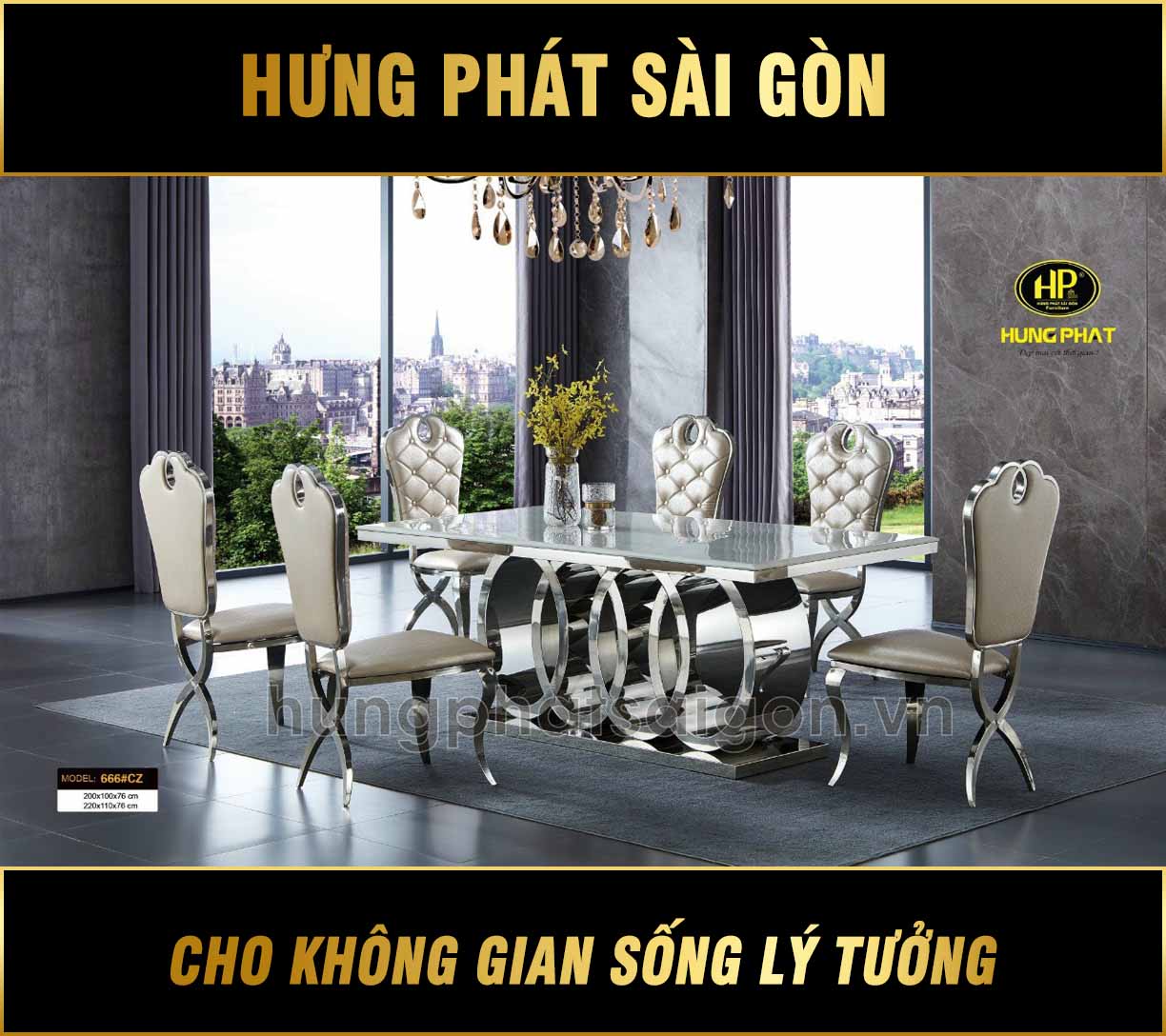 Bộ Bàn Ăn Châu Âu Hiện Đại Sang Trọng CZ-666
