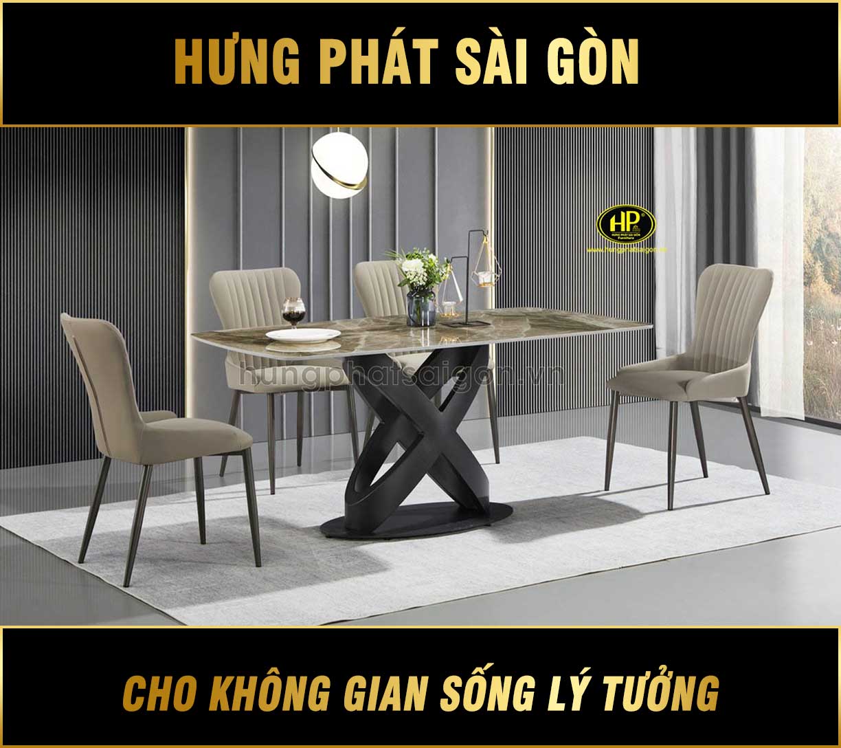 Bộ Bàn Ăn Mặt Đá Cao Cấp Hiện Đại 4 Ghế NK-CZ-632