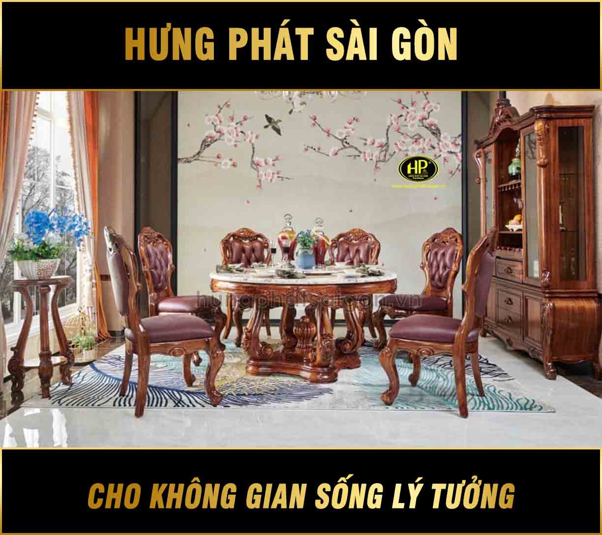 Ban an tron tan co dien sang trong BA E06 1