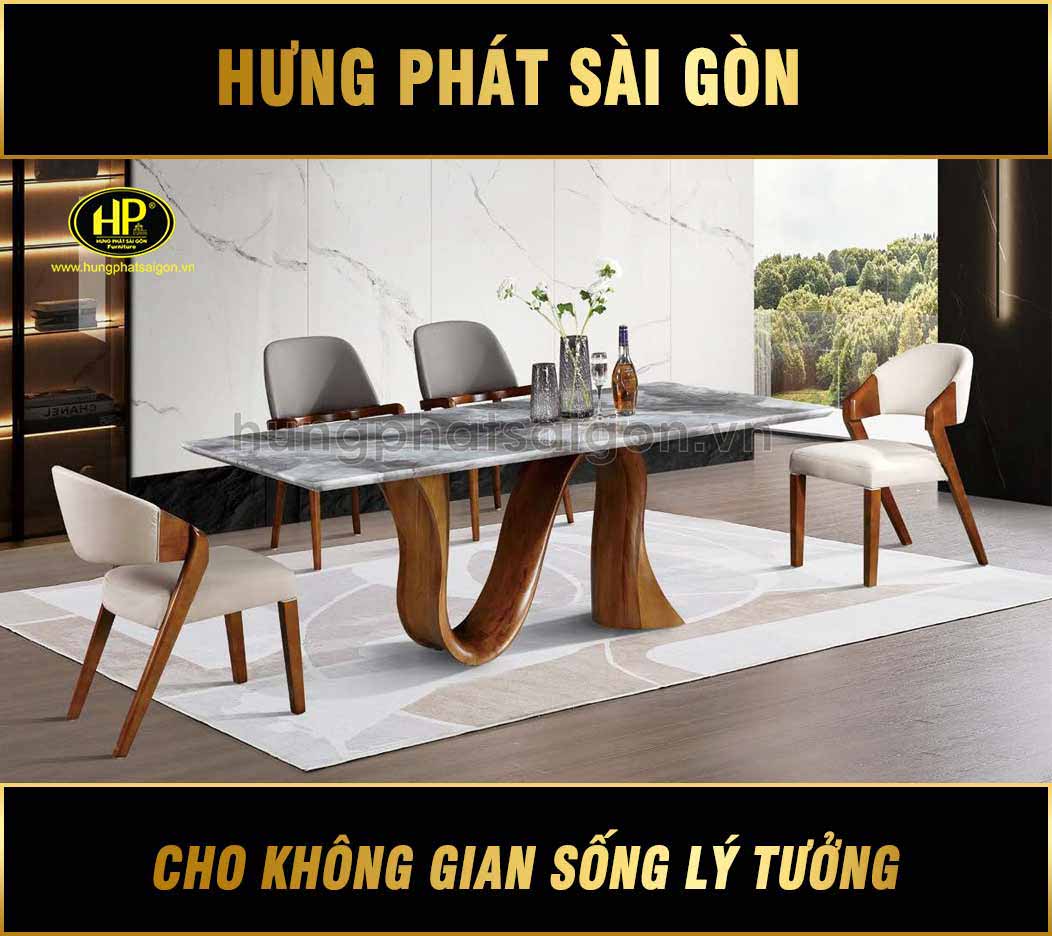 Bộ Bàn Ăn Mặt Đá Tự Nhiên Sang Trọng TD-S