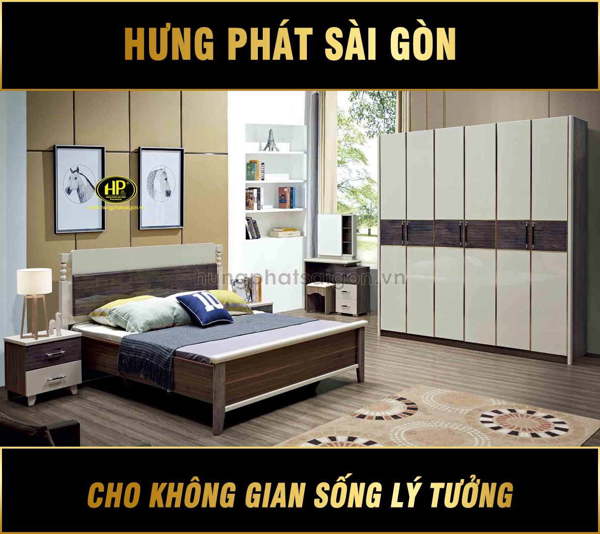 Bộ Giường Tủ Bàn Trang Điểm Đài Loan TP-2196