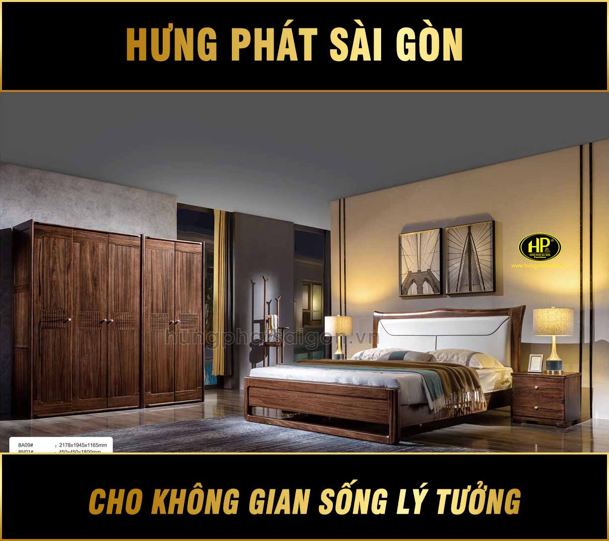 Bộ Giường Tủ Cao Cấp Nhập Khẩu TP-8A09
