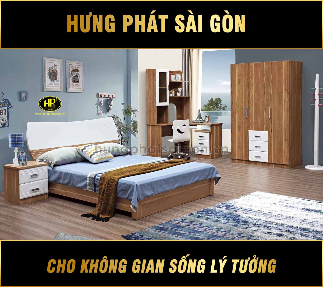 Combo Giường Tủ Bàn Học Trẻ Em Giá Rẻ TP-916