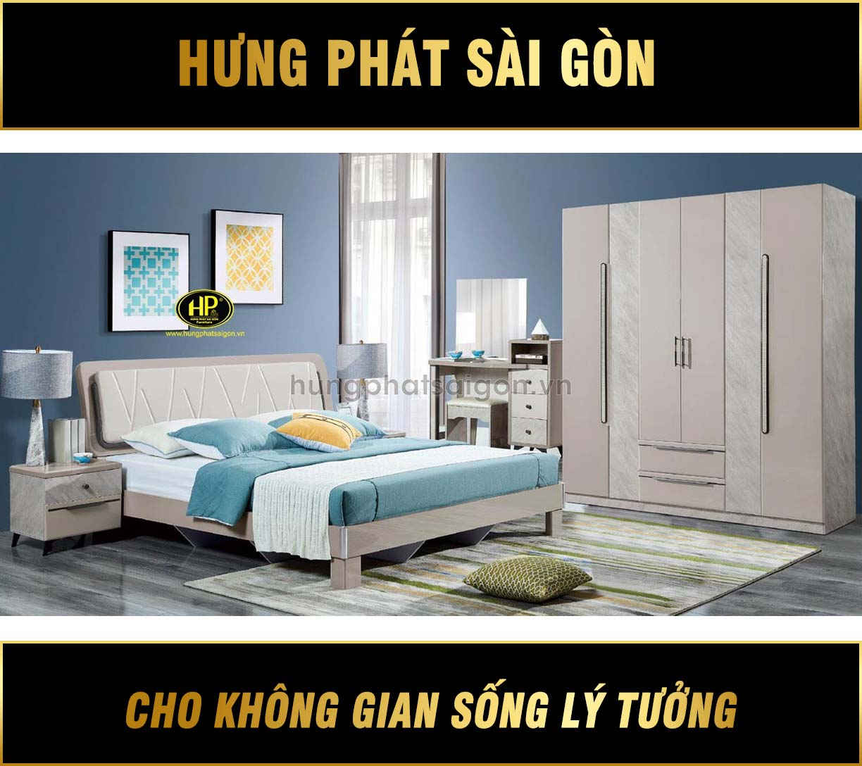Combo Giường Tủ Bàn Phấn Hiện Đại AT-9209