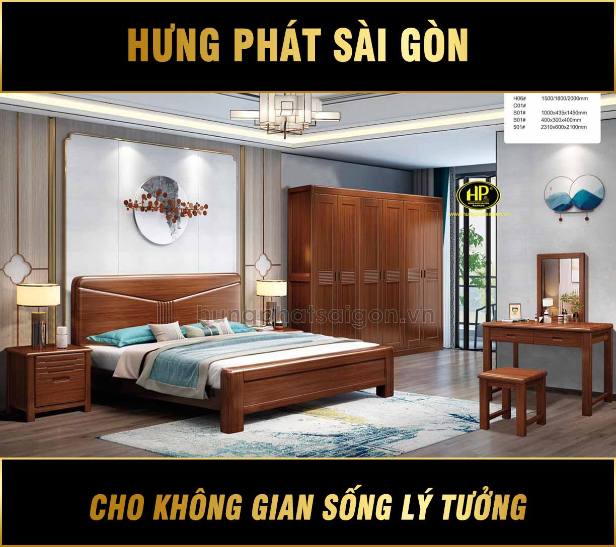 Combo Giường Tủ Gỗ Cao Cấp TP-H06