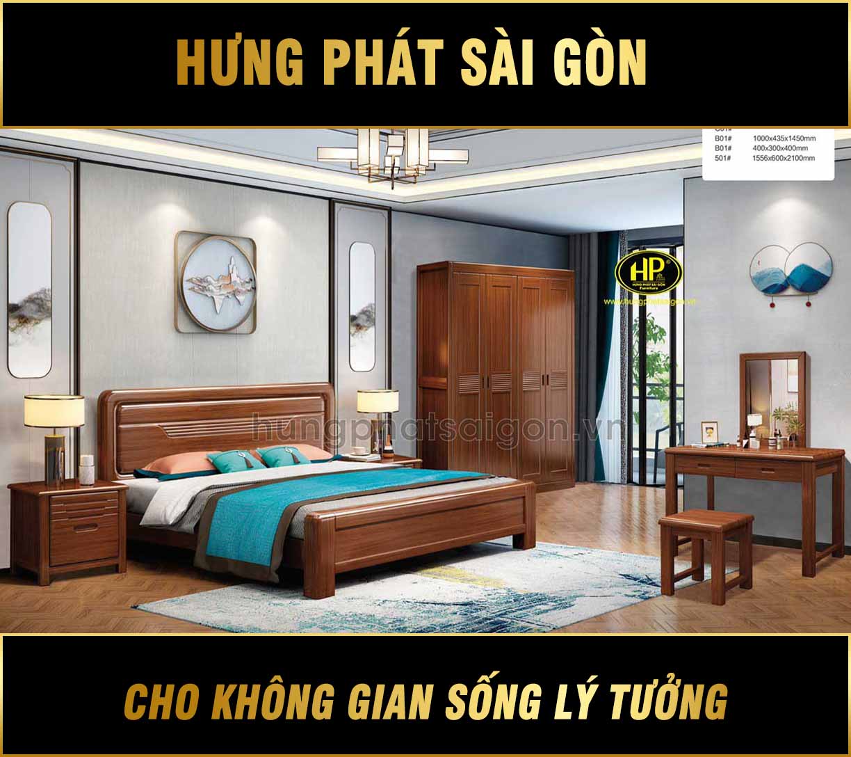 Combo Nội Thất Phòng Ngủ Bằng Gỗ Sang Trọng TP-H02