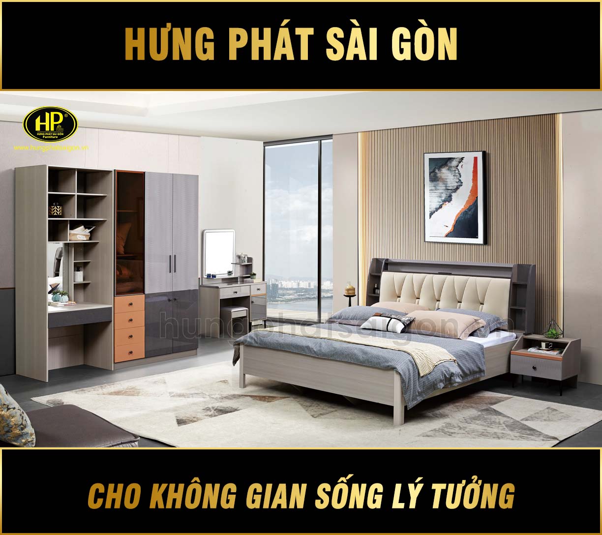 Bộ Giường Tủ Nhập Khẩu Cao Cấp TP-2446