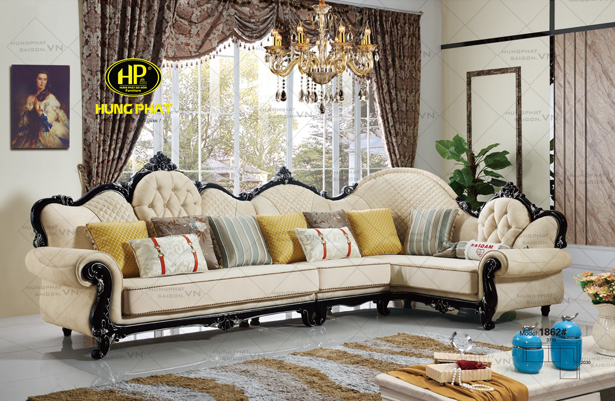 Sofa Góc Tân Cổ Điển Nhập Khẩu Mã H-1862