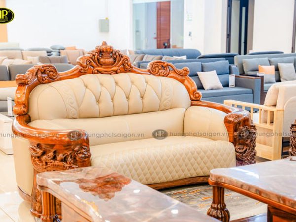 ban ghe sofa tan co dien go mun sf 897