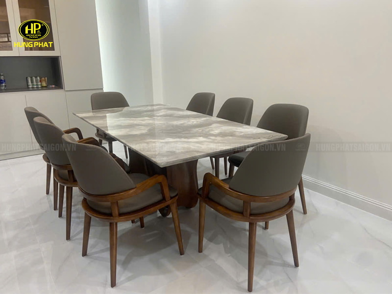bộ bàn ăn mặt đá tự nhiên td-806