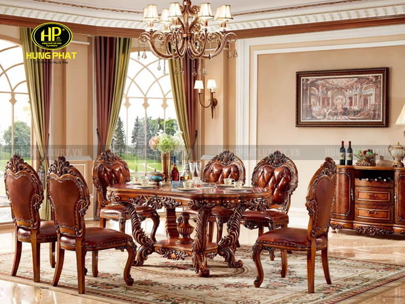 bộ bàn ăn tân cổ điển quý tộc NK-315A