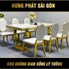 Combo Bàn Ăn Victoria Mạ Vàng Mặt Trắng VP-118