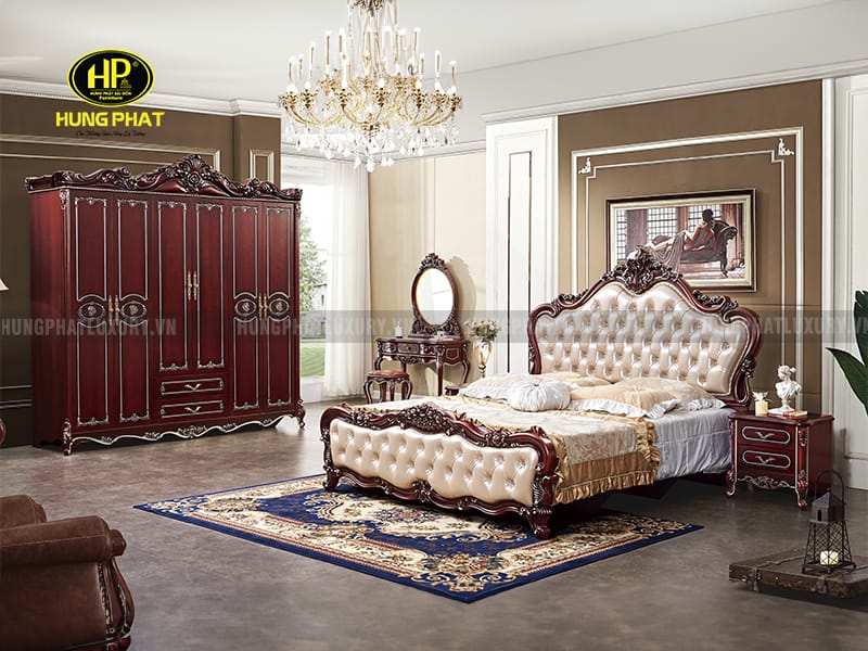 Bộ Giường Tủ Bàn Phấn Cổ Điển Nhập Khẩu TP-1659