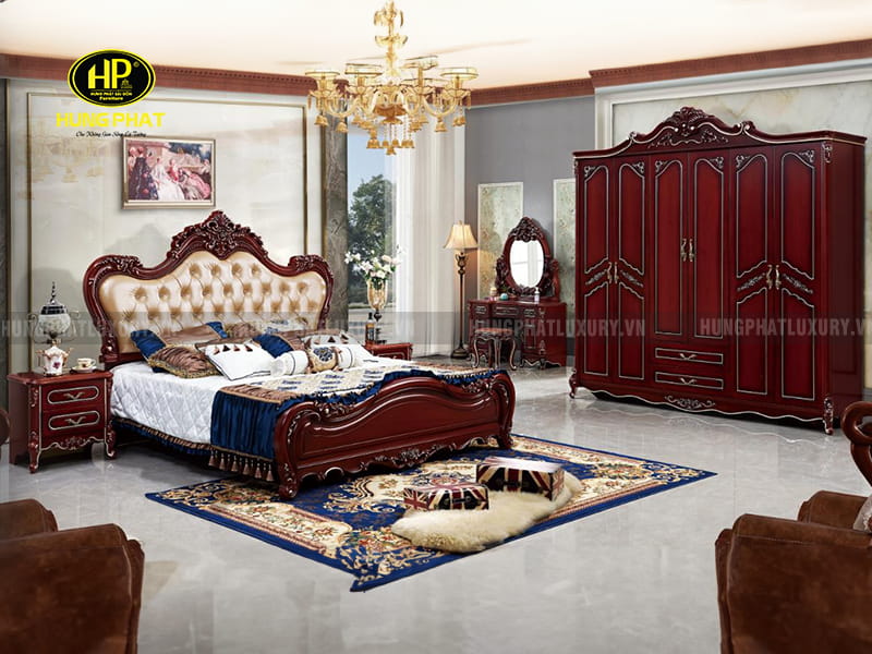 Bộ Giường Tủ Bàn Trang Điểm Cổ Điển TP-1639