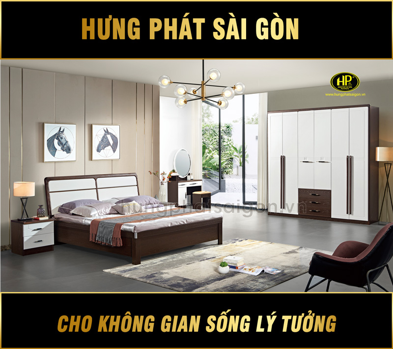 Bộ Giường Tủ Hiện Đại Nhập Khẩu Sang Trọng TP-3028-1