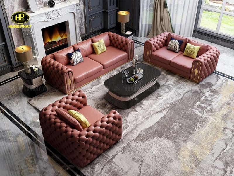 Bộ sofa da phòng khách nhập khẩu NK-13