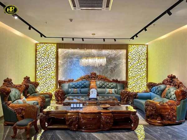 Trọn Bộ Sofa Tân Cổ Điển Gỗ Mun KU-859