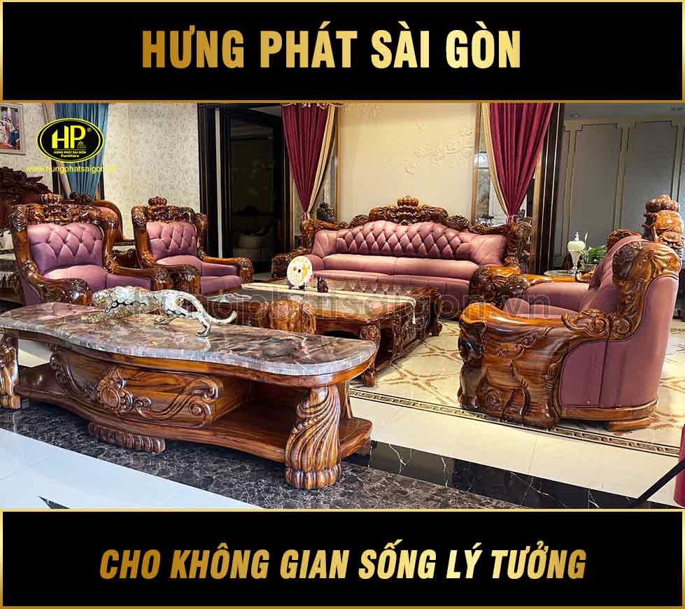 Sofa Tân Cổ Điển Gỗ Mun SF-333