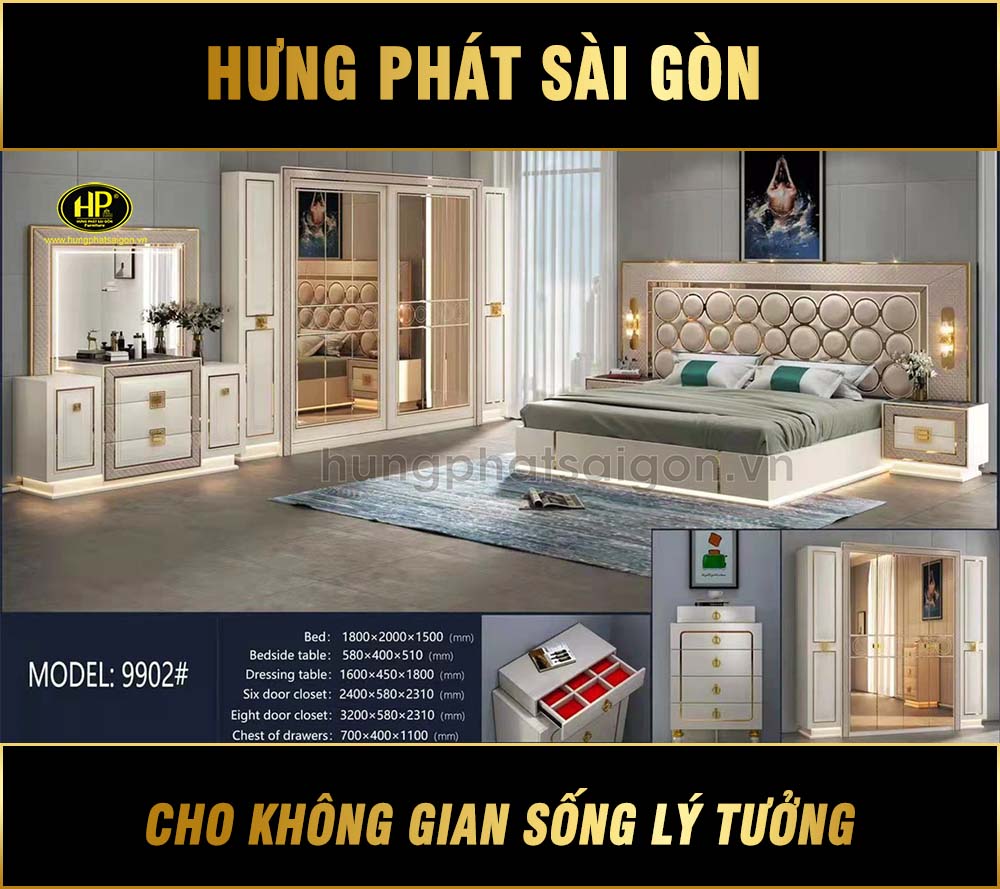 Bộ Giường Tủ Cao Cấp Nhập Khẩu NK-9902