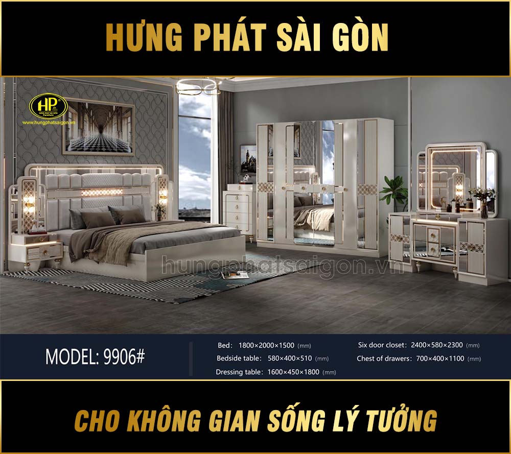 Combo Nội Thất Phòng Ngủ Hiện Đại Nhập Khẩu NK-9906