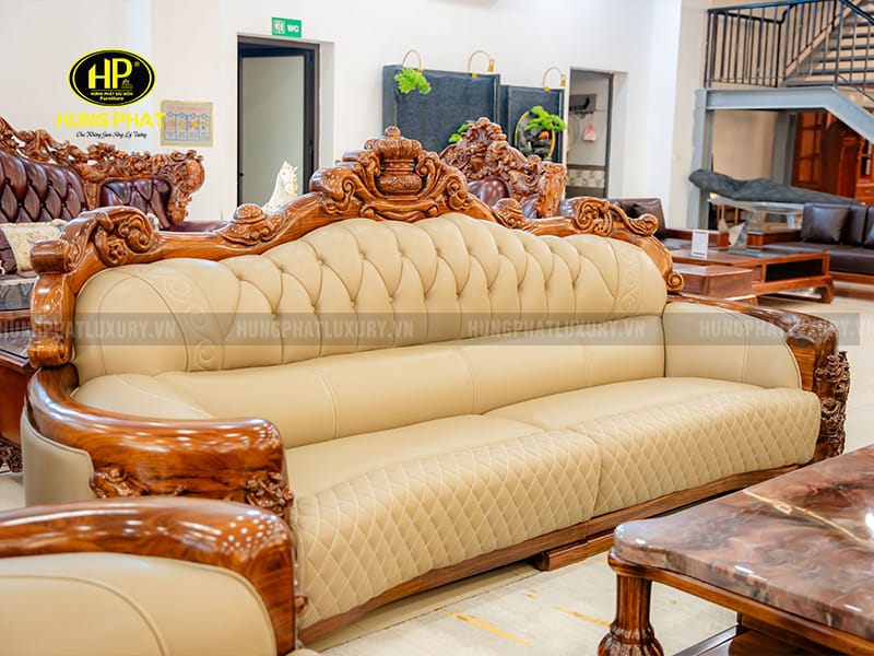 Băng 3 bộ sofa gỗ mun SF-897 kích thước: 3.2m x 1.25m x 1.33m