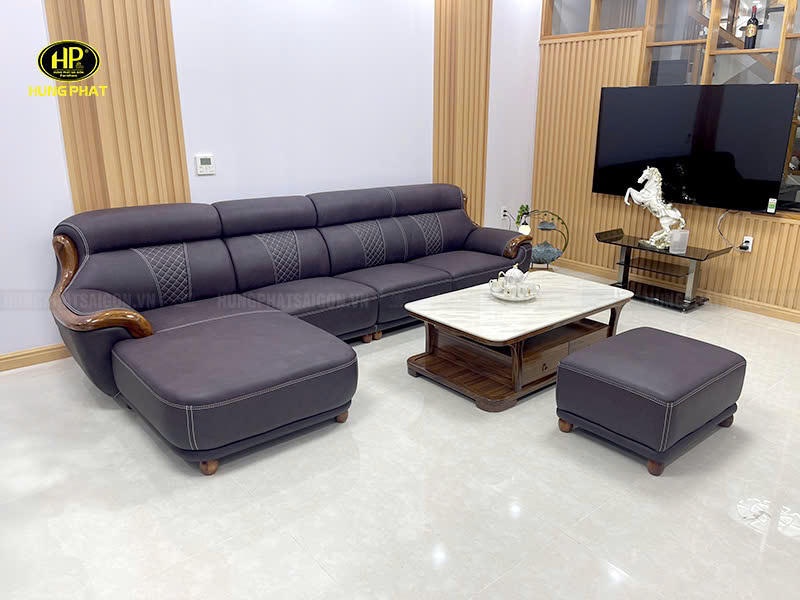 ghế sofa da bò ý góc L WJ110