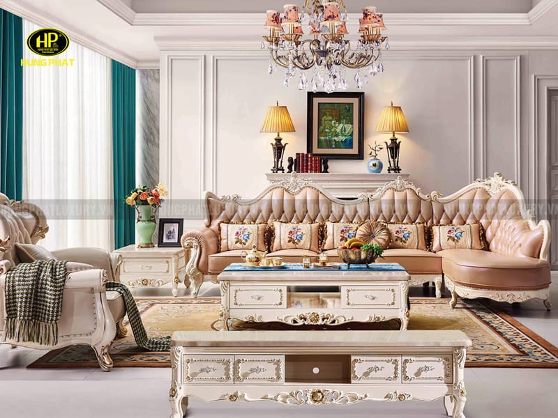 Ghế Sofa Góc Tân Cổ Điển Nhập Khẩu L-2C