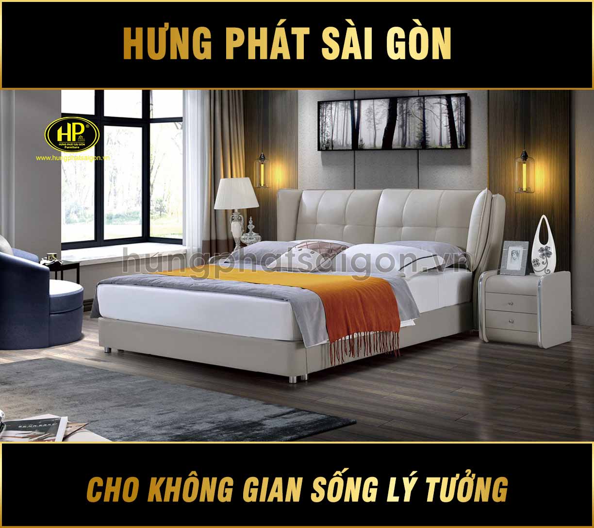Giường Ngủ Bọc Da Cao Cấp Nhập Khẩu TP-A8170