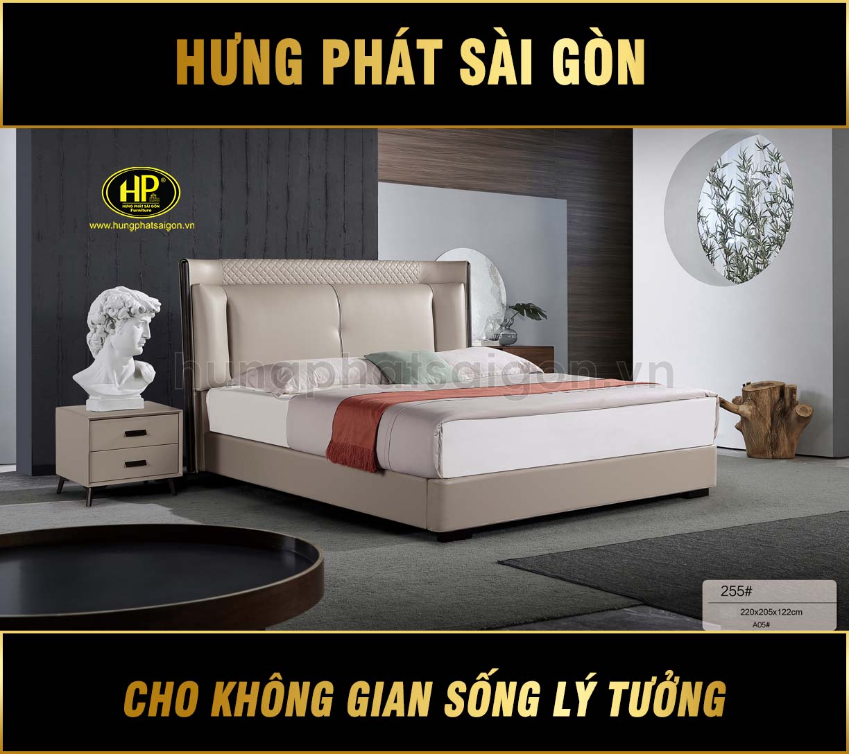 Giường Hiện Đại Bọc Da Nhập Khẩu TP-255