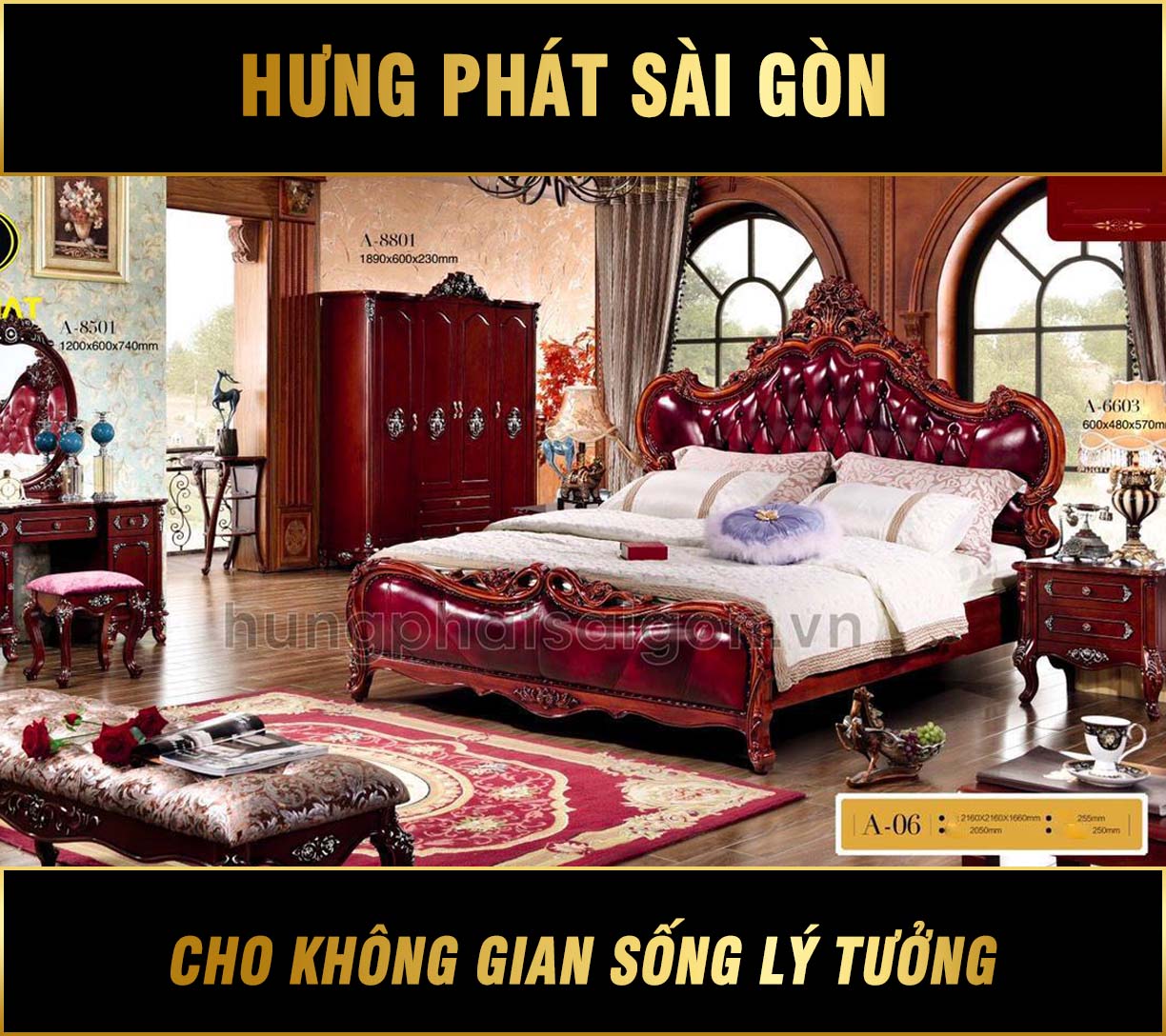 Giường Cổ Điển Nhập Khẩu A-06