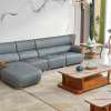Sofa Da Bò Gỗ Mun Cao Cấp Hiện Đại F006