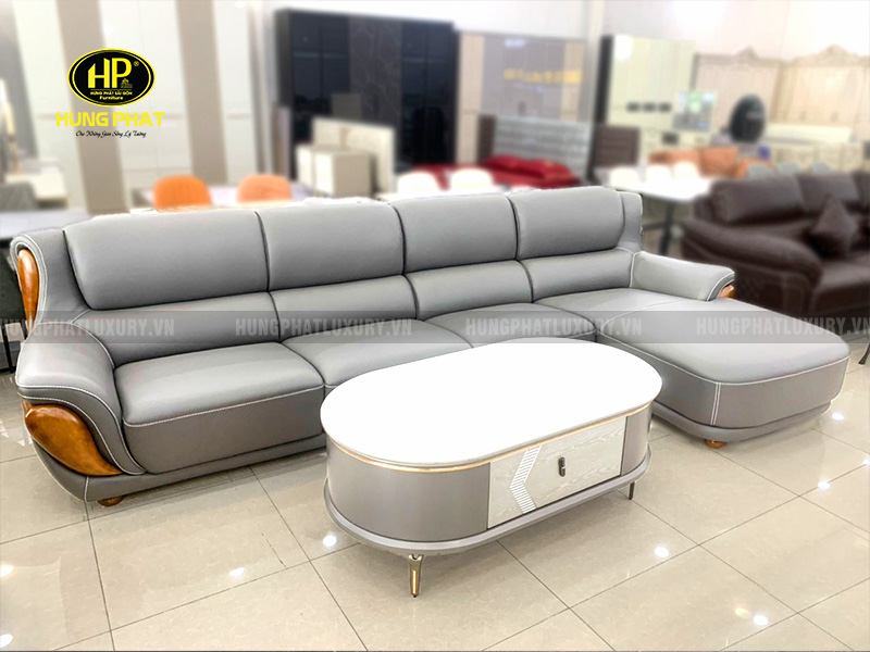 Sofa Góc Da Bò Nhập Khẩu Cao Cấp 908