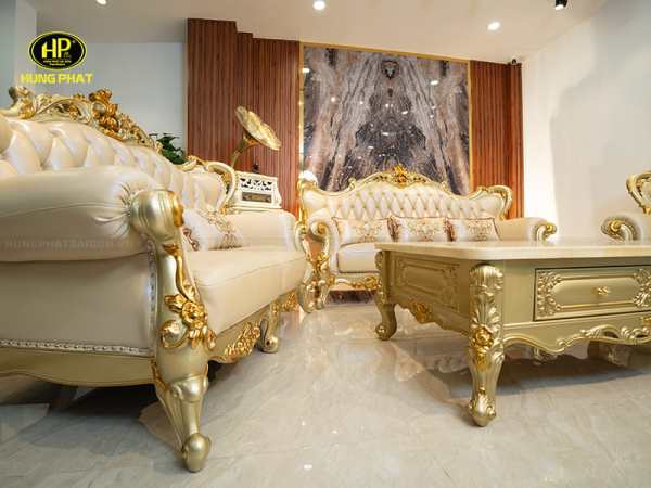 sofa hoàng gia khung gỗ tự nhiên 812b