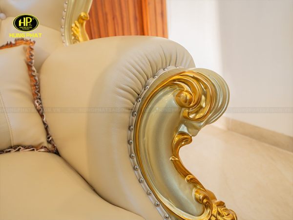 sofa hoàng gia tân cổ điển da bò 812b