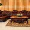 Sofa Góc Tân Cổ Điển Da Bò Mã 1436