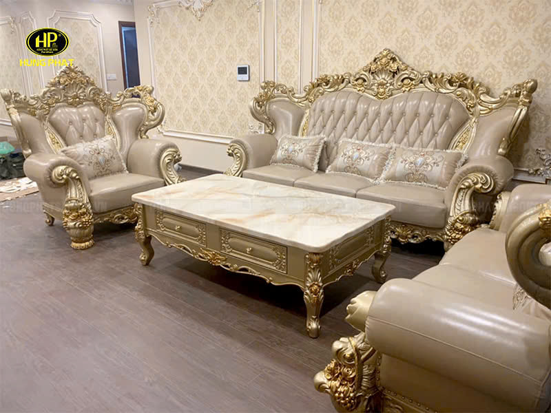 sofa tân cổ điển dát vàng m-54
