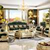 Sofa Tân Cổ Điển Dát Vàng Màu Ngọc Bích M-315B
