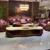 Sofa Tân Cổ Điển Gỗ Mun Da Bò Ý Nhập Khẩu M-825