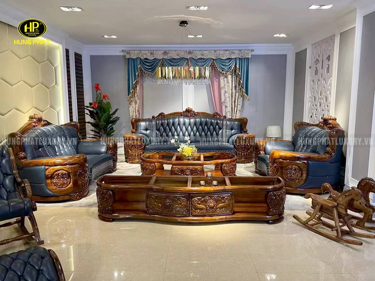 Sofa gỗ mun tân cổ điển WJ202