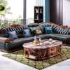 sofa tân cổ điển nhập khẩu da bò B8