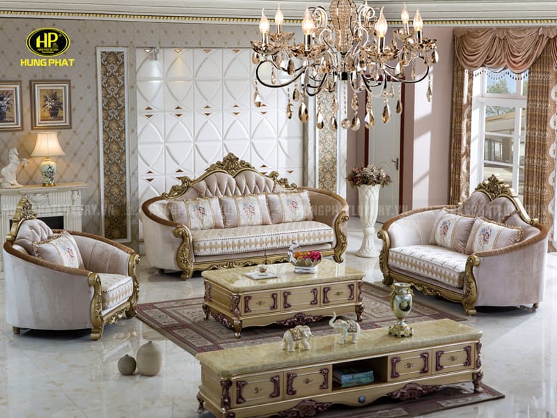 Sofa Tân Cổ Điển Vải Nỉ Cao Cấp Nhập Khẩu TP-398-1