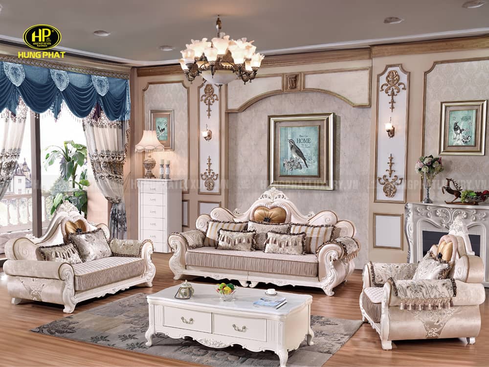 Sofa Tân Cổ Điển Vải Nỉ Nhập Khẩu Cao Cấp TP-N668