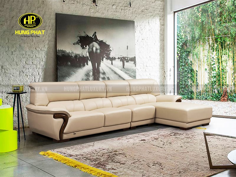 Sofa Góc L Da Bò Nhập Khẩu 8808