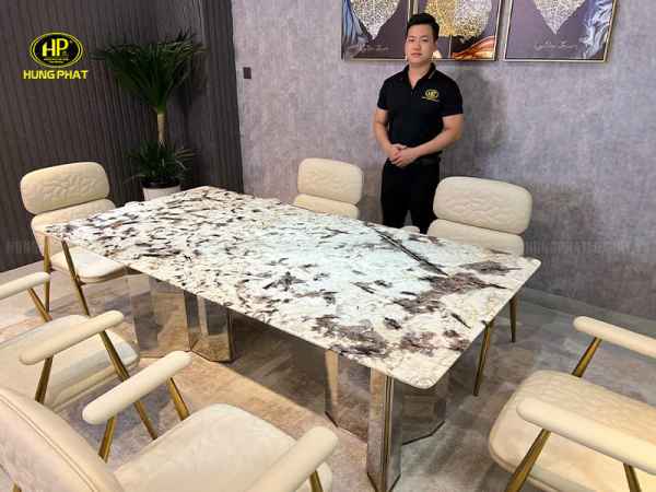 bàn ăn đá cẩm thạch nhập khẩu ba-sf12